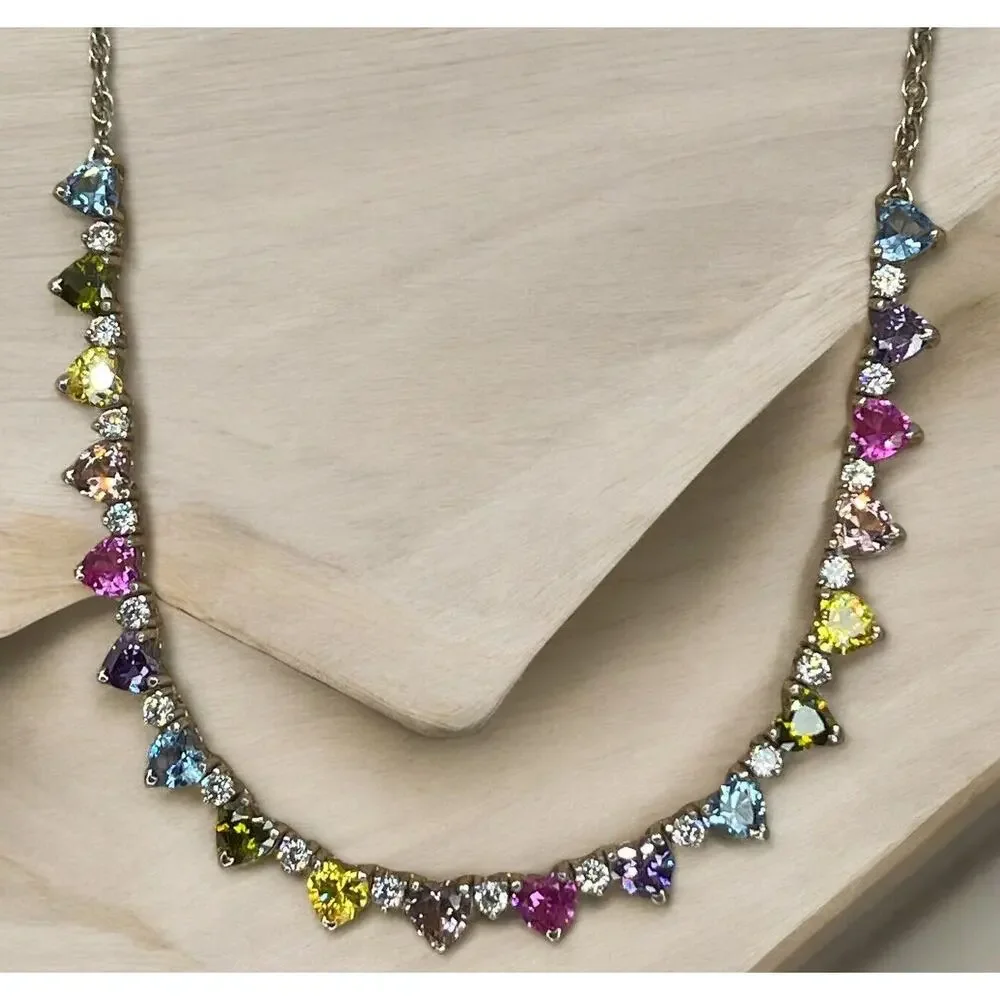 Sterling Silver 'Endless Love' Heart Necklace Stunning Fashion Trendy Glam NEW
